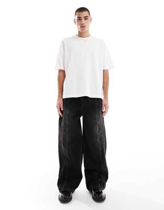 Co-Ord Super Baggy Jeans With Seam Details