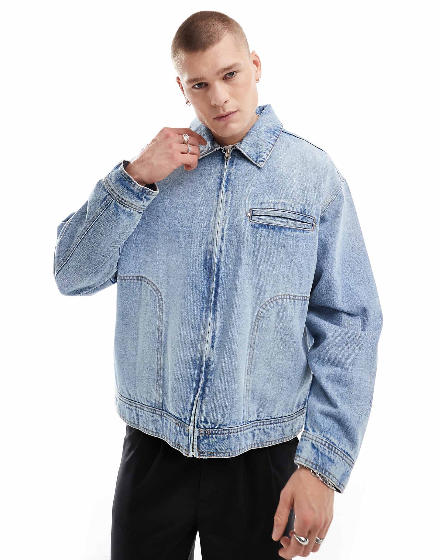 Oversized Denim Worker Jacket