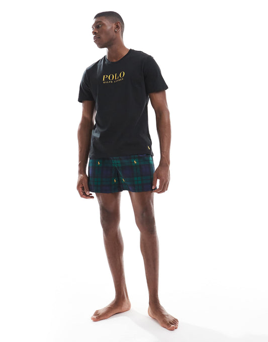 Lounge Pyjama Set With All Over Pony Logo Shorts And T-Shirt
