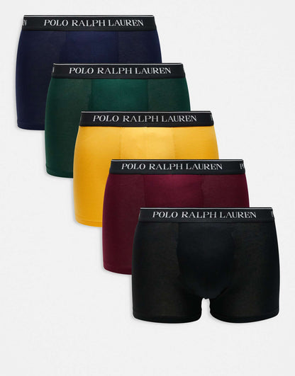5 Pack Trunks With Logo Waistband