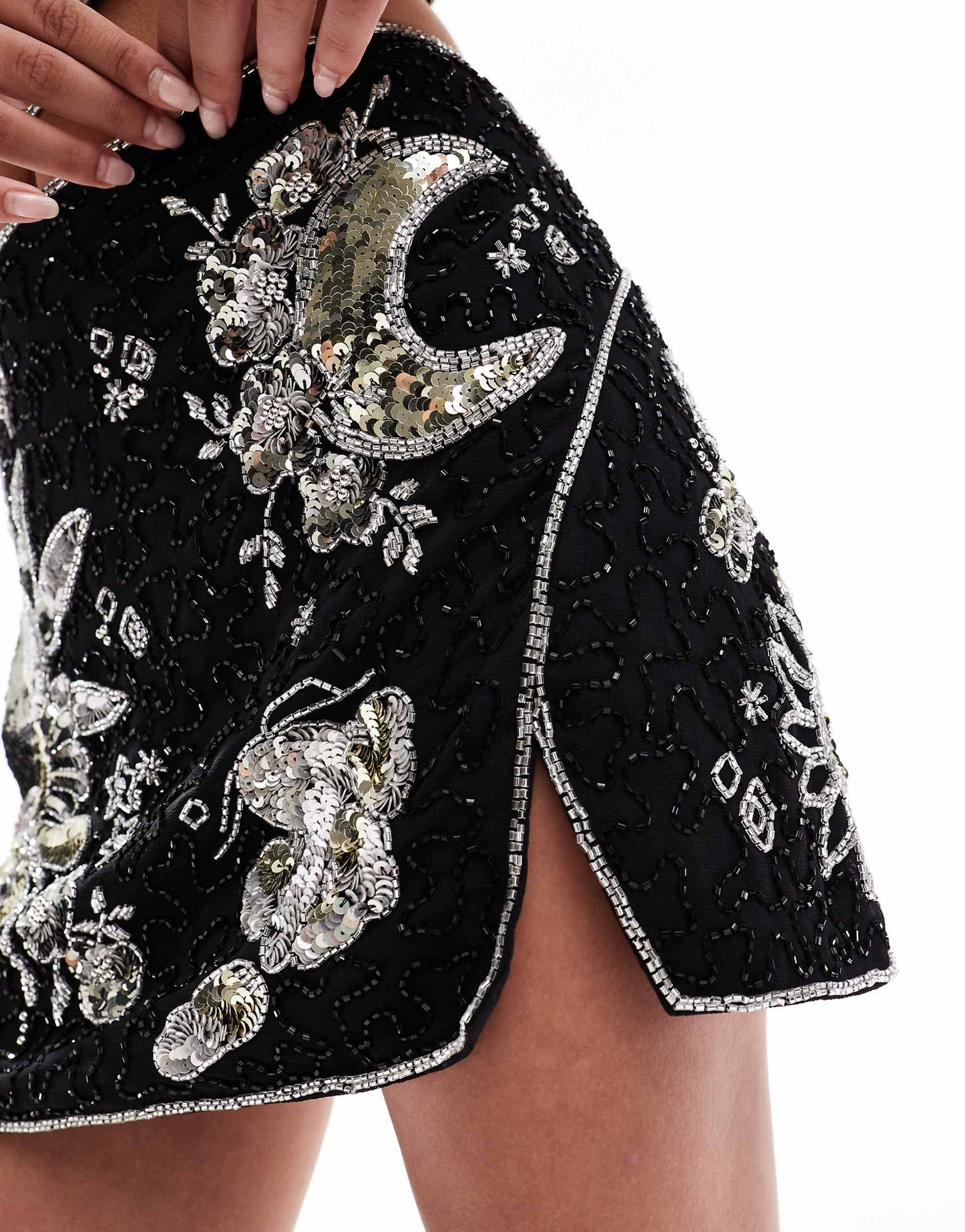 Celestial Embellished Sequin Co-Ord Mini Skirt