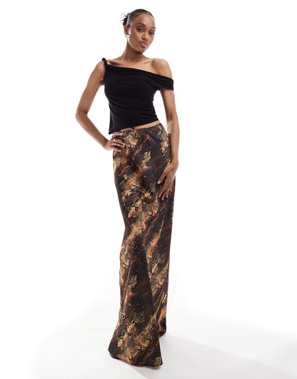 Tall Satin Bias Maxi Skirt