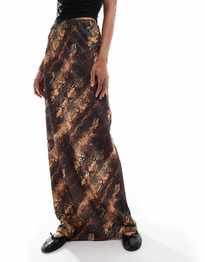 Tall Satin Bias Maxi Skirt