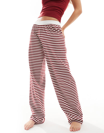 Mix & Match Pyjama Trouser With Exposed Waistband And Picot Trim