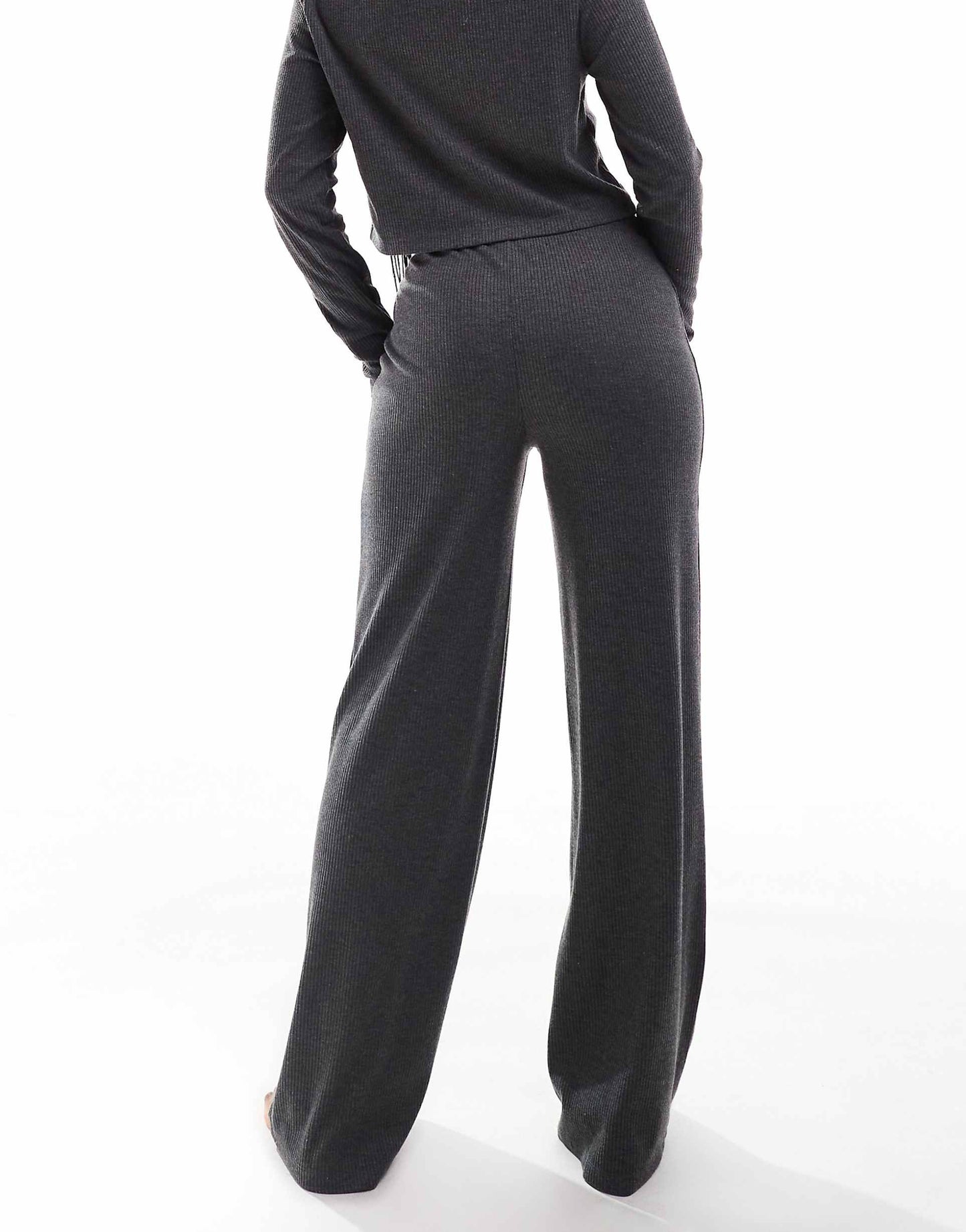 Lounge Mix & Match Rib Wide Leg Trouser