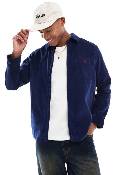 Icon Logo Zip Front Cord Overshirt Classic Oversized Fit