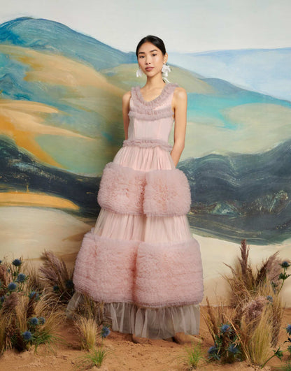 Dream Tulle Ruffle Maxi Dress
