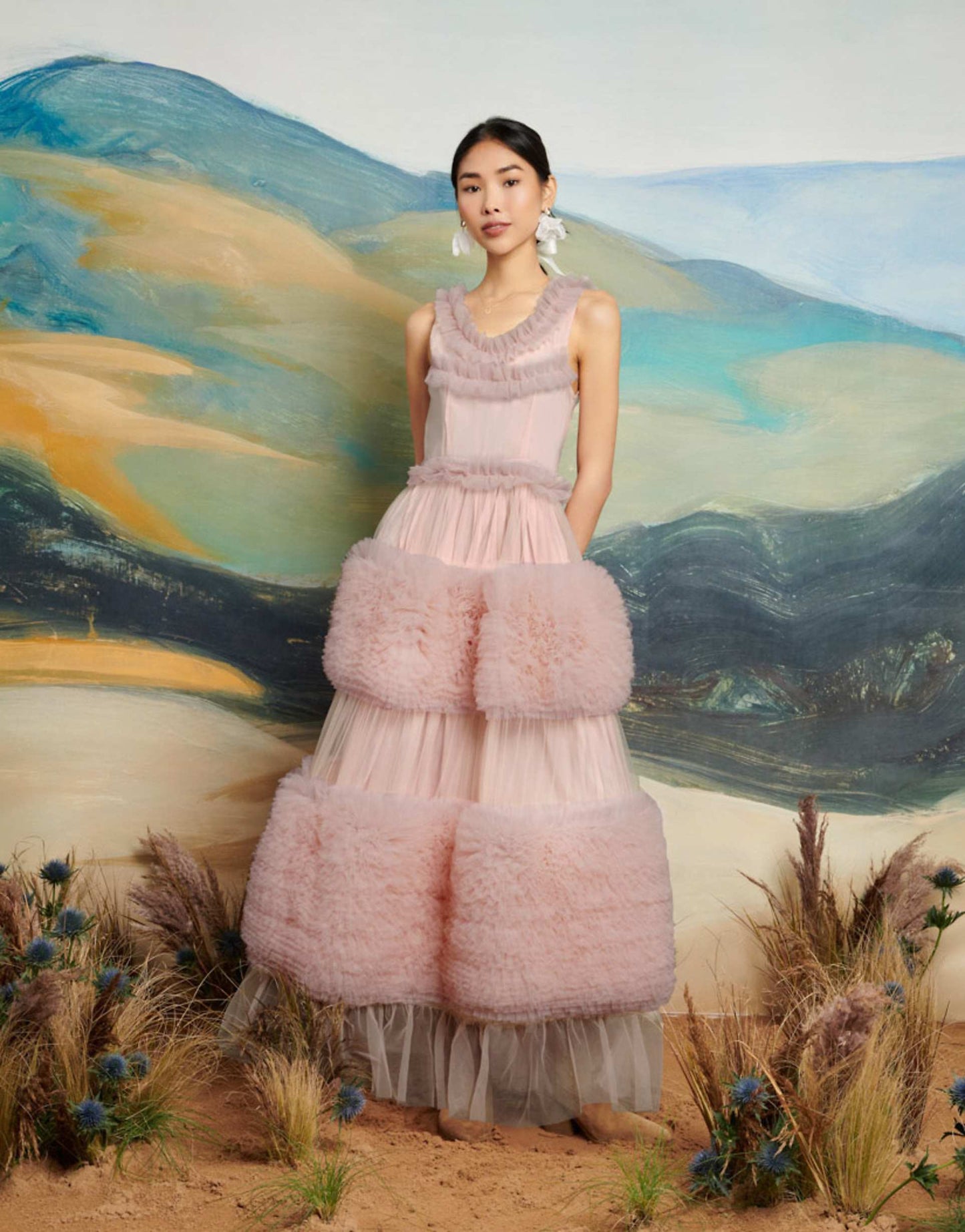 Dream Tulle Ruffle Maxi Dress & Bag