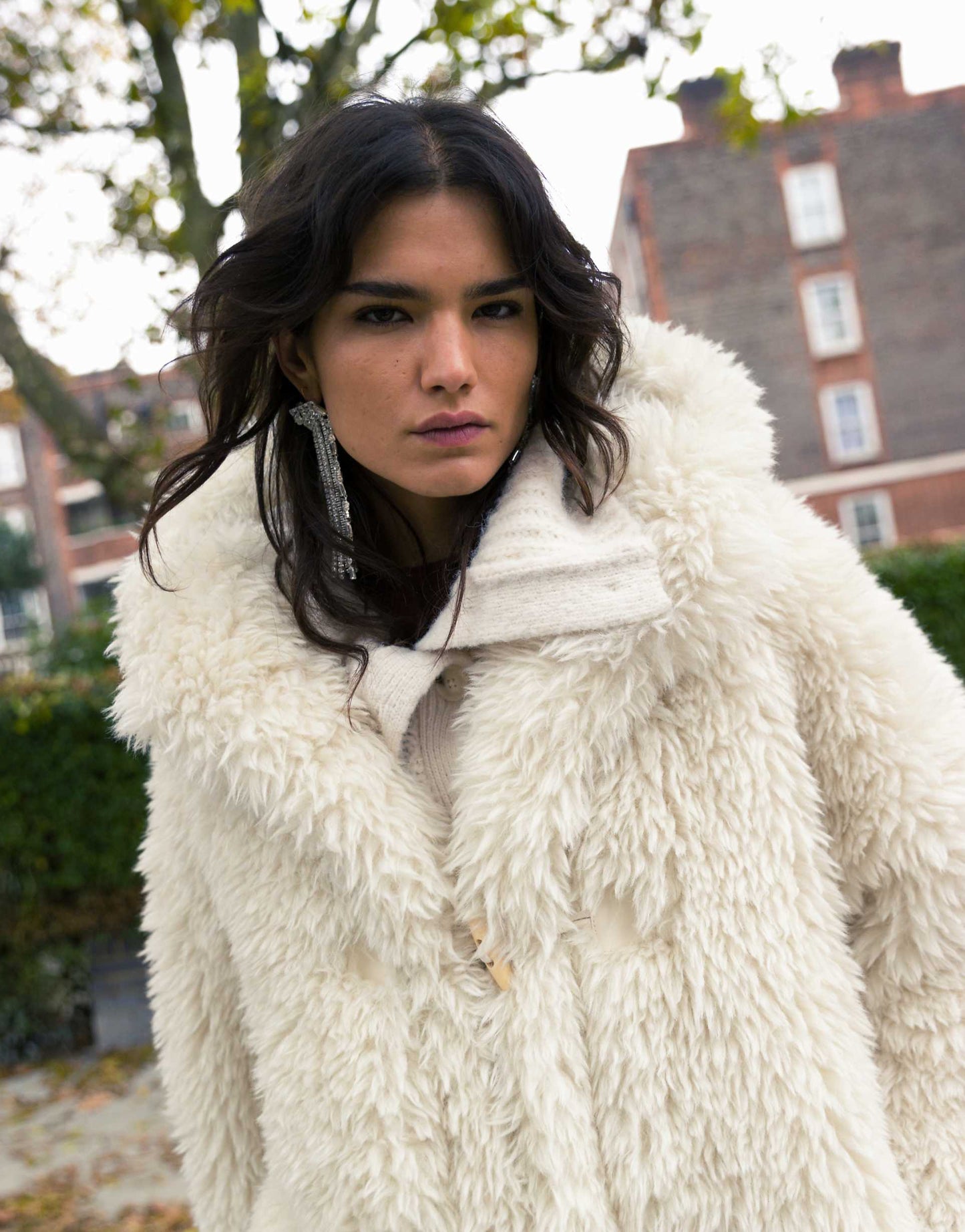 Faux Fur Duffle Hooded Long Coat