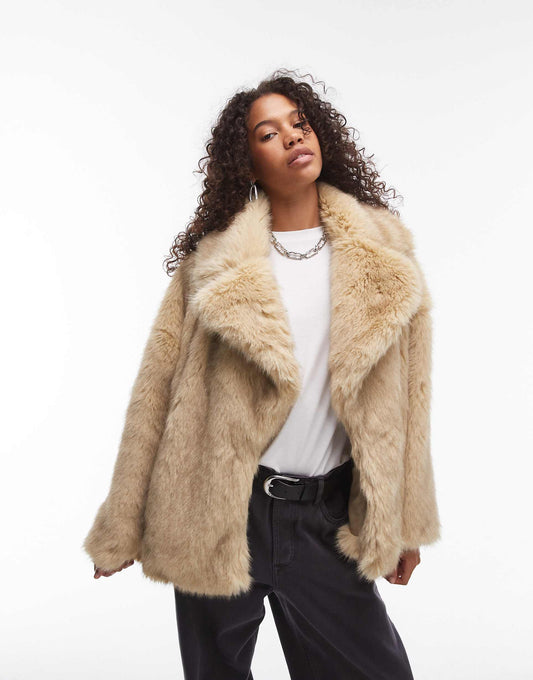 Faux Fur Midi Coat