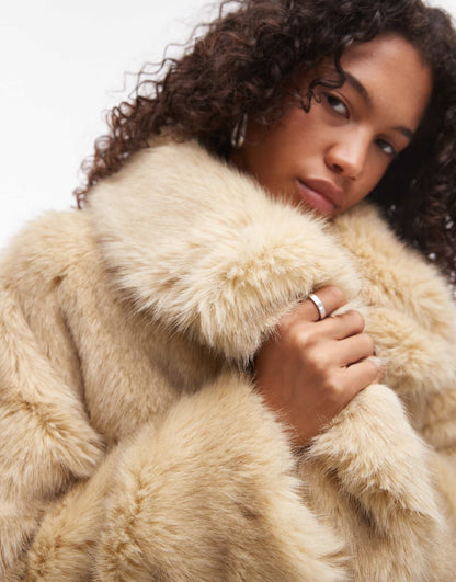 Faux Fur Midi Coat