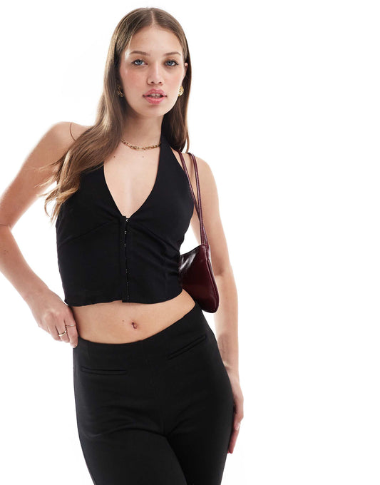 Bengaline Hook & Eye Detail Halterneck Top