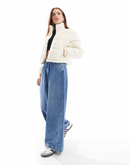 Crop Essential Teddy Puffer Jacket