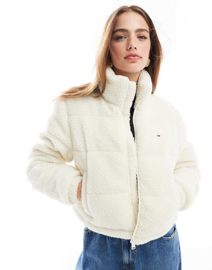 Crop Essential Teddy Puffer Jacket