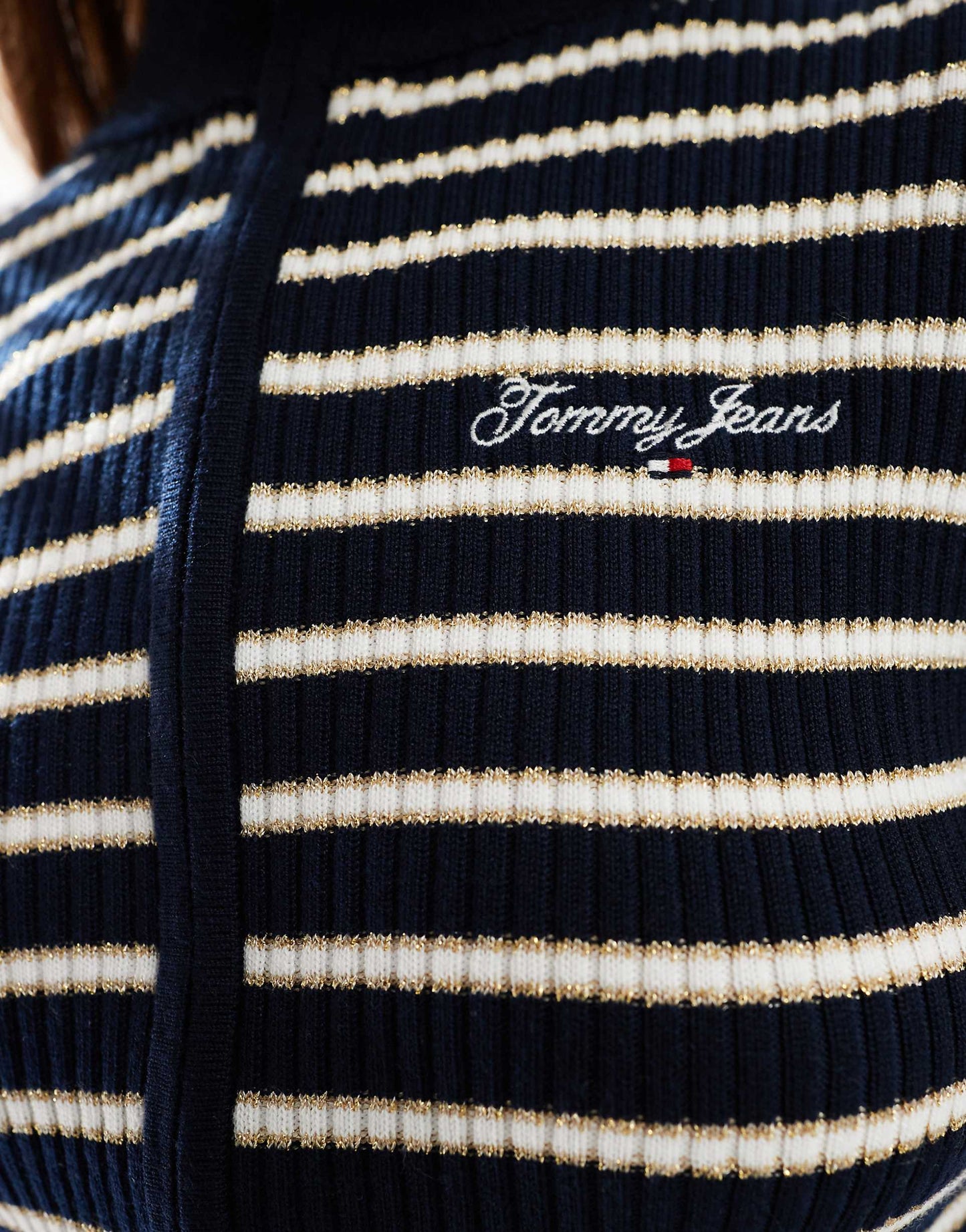 Metallic Stripe Zip Cardigan