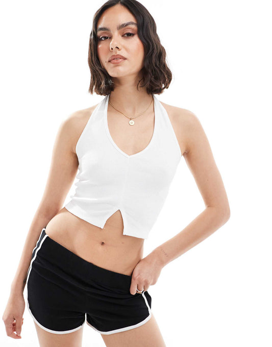 Ribbed Halterneck Top