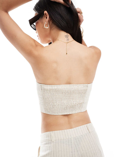 Pinstripe Corset Top Co-Ord