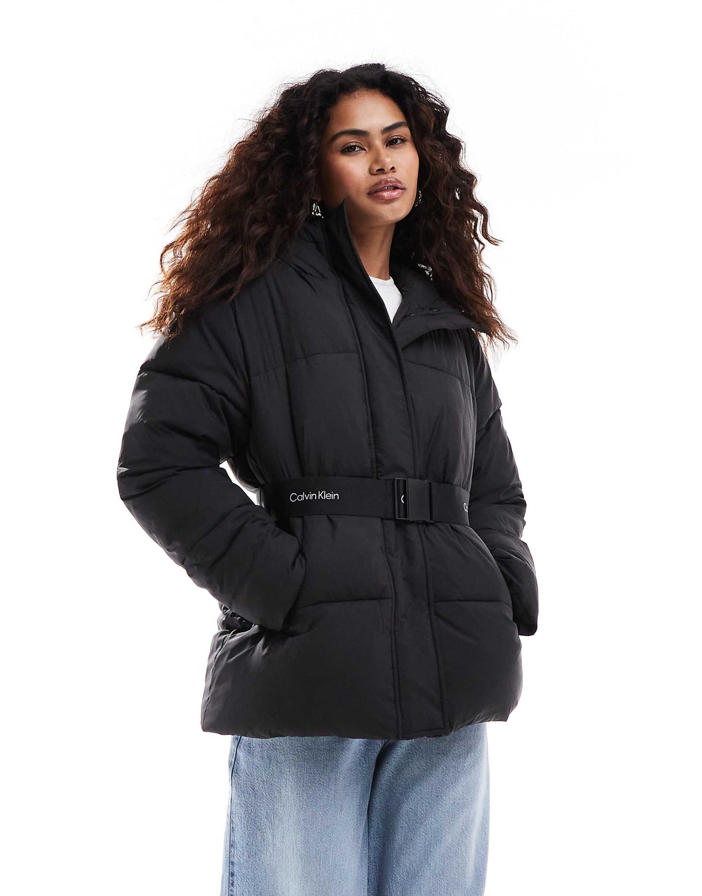 Logo Belt Puffer Jacket