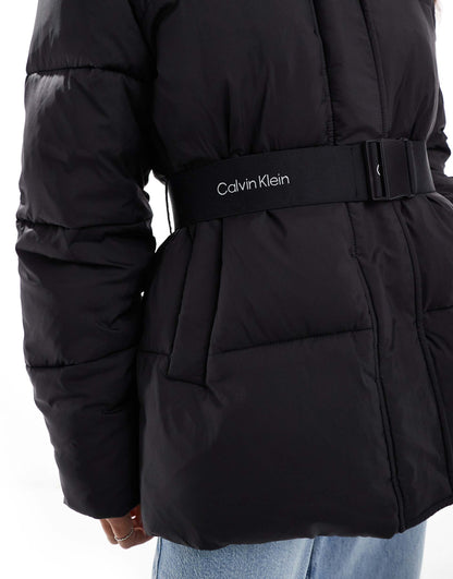 Logo Belt Puffer Jacket