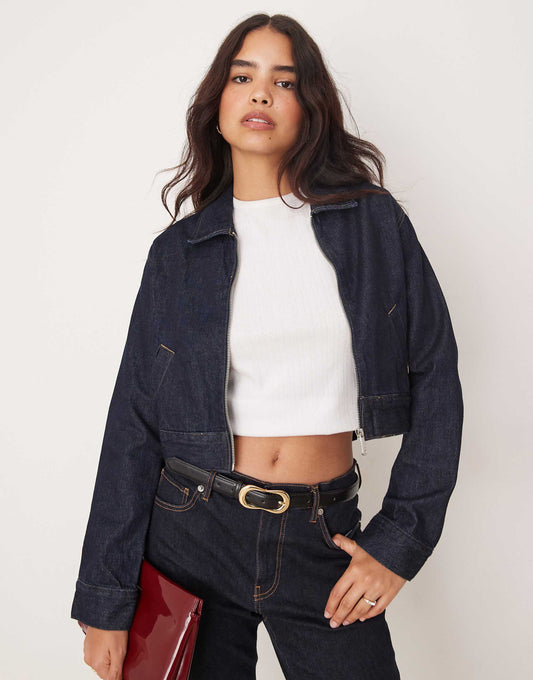 Zip Thru Denim Jacket