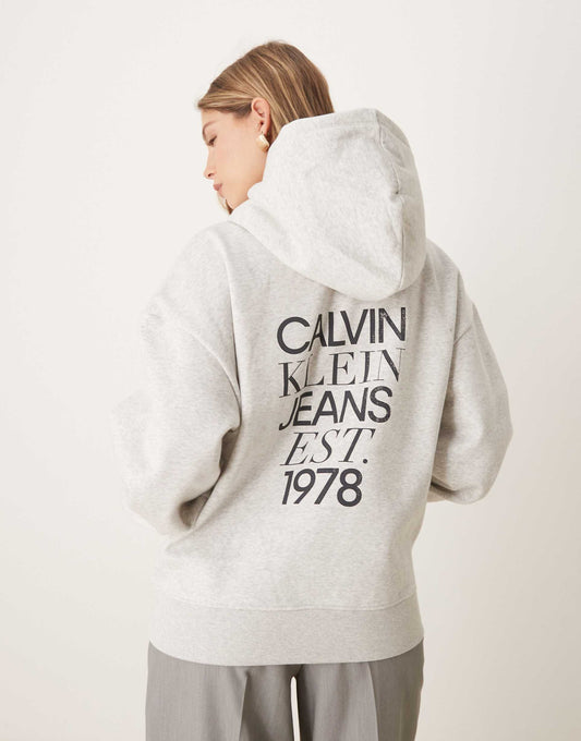 Jeans Relaxed Back Print Hoodie