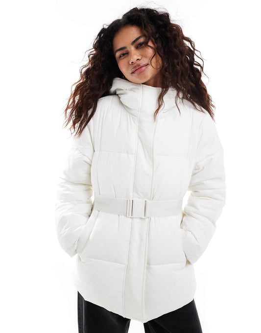 Logo Belt Puffer Jacket