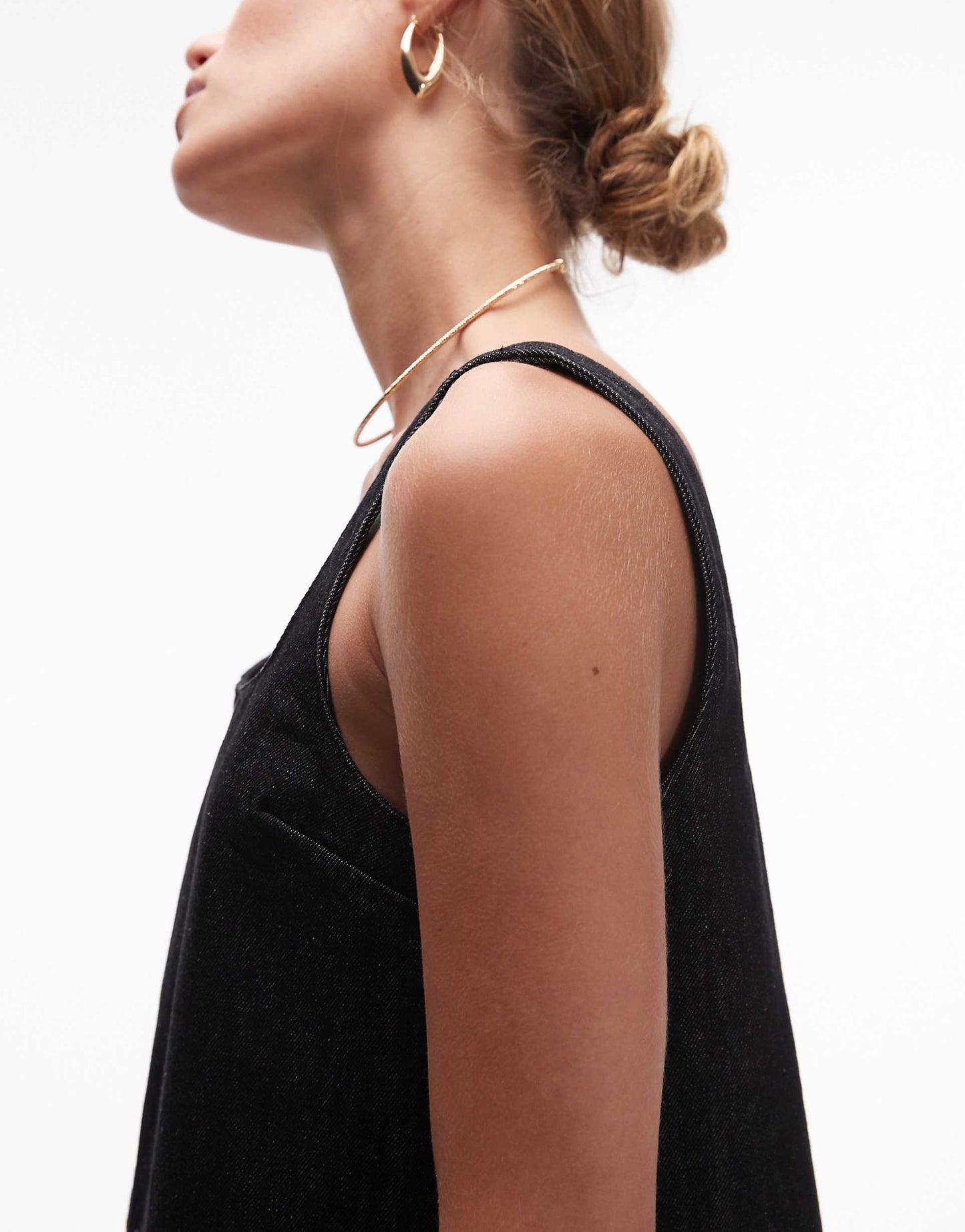 Denim Tailored Pinafore Dress
