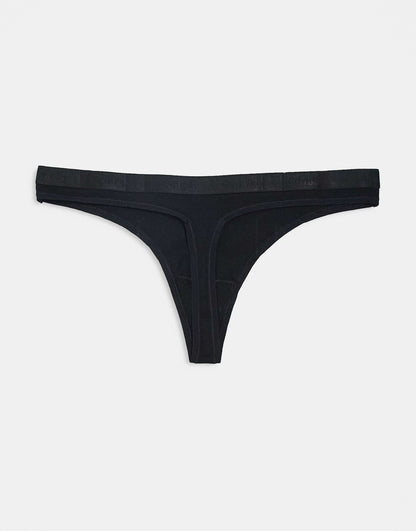 Modern Logo 3 Pack Thongs With Metallic Logo Waistband