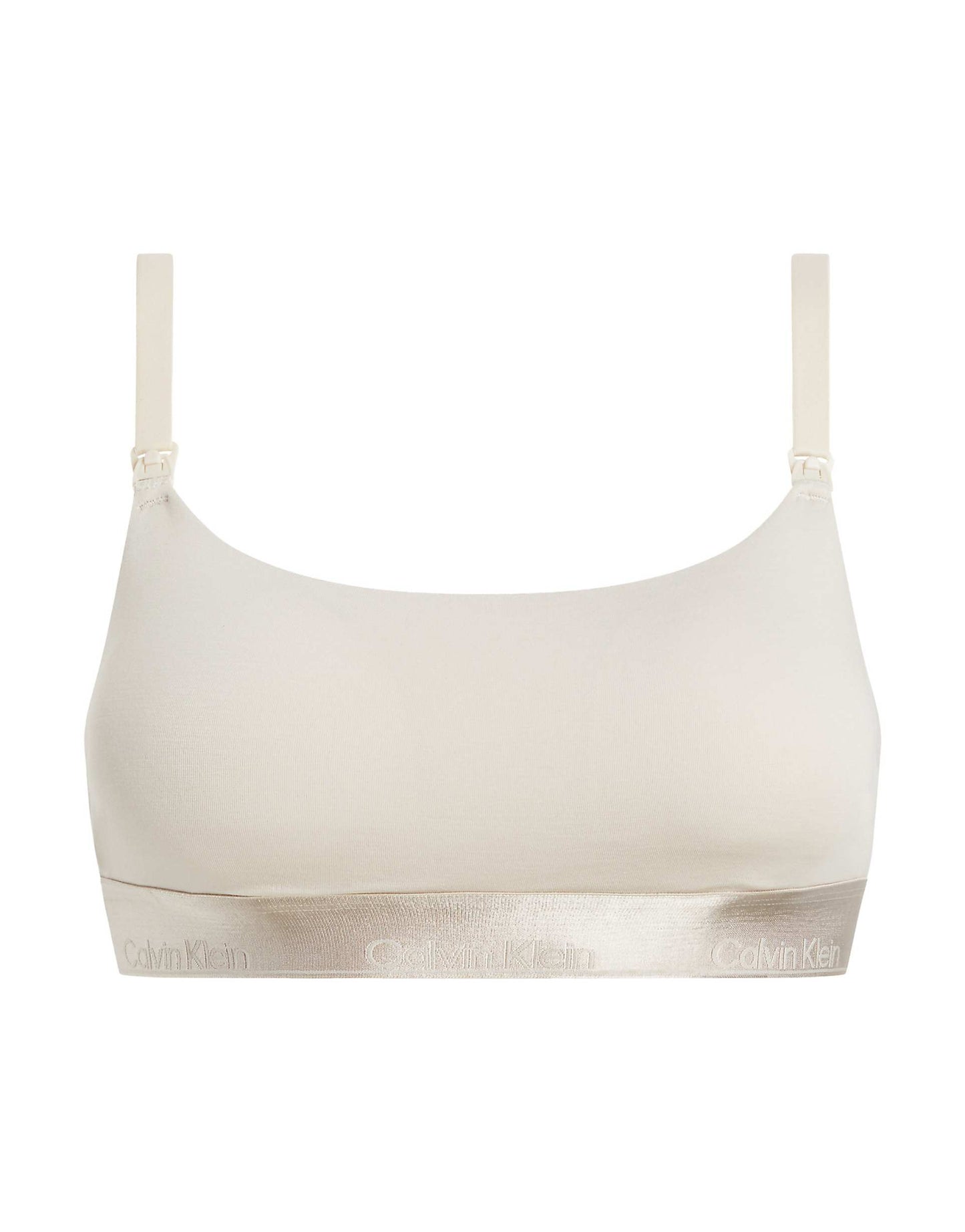 Maternity Modern Cotton Lightly Lined Scoop Bralette With Metallic Logo Taping