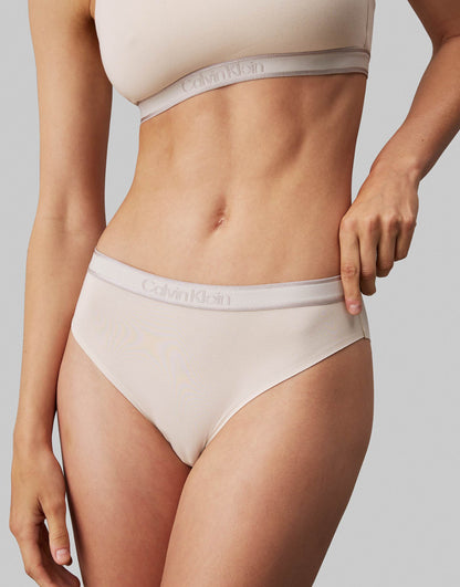 Tonal Logo Cotton Bikini Brief With Gold Detail Logo Taping