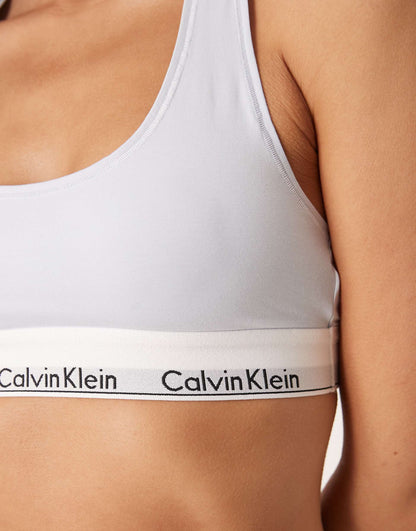 Modern Cotton Unlined Racerback Logo Tape Bralette