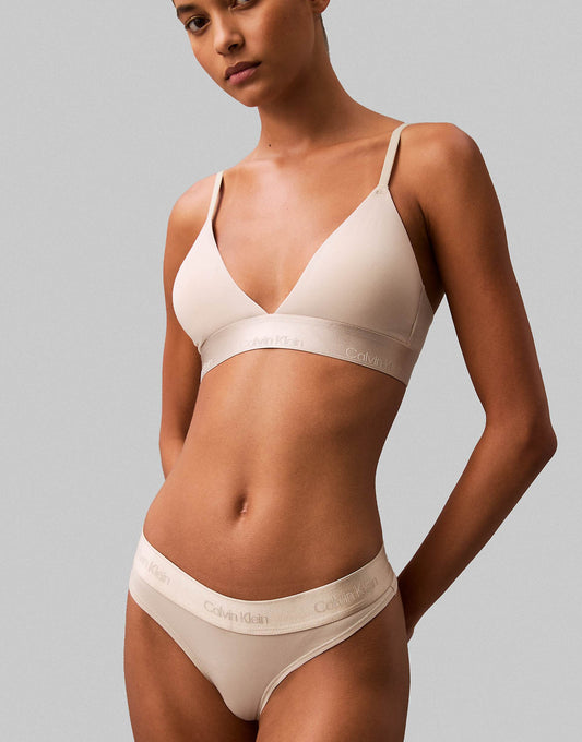 Modern Cotton Thong With Metallic Logo Taping