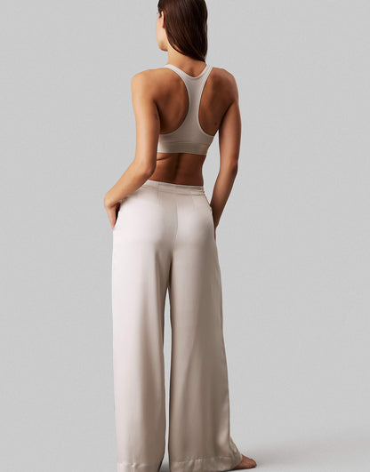 Modern Cotton Unlined Racerback Bralette With Metallic Logo Taping