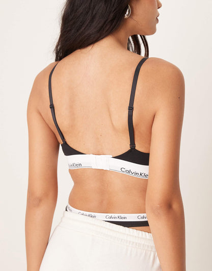 Modern Cotton Lightly Lined Triangle Logo Tape Bralette