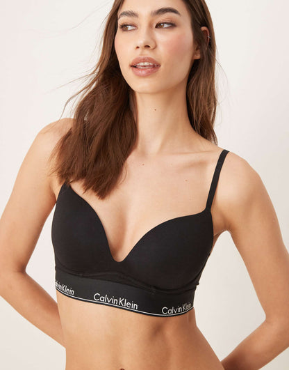 Modern Cotton Plunge Push Up Bra