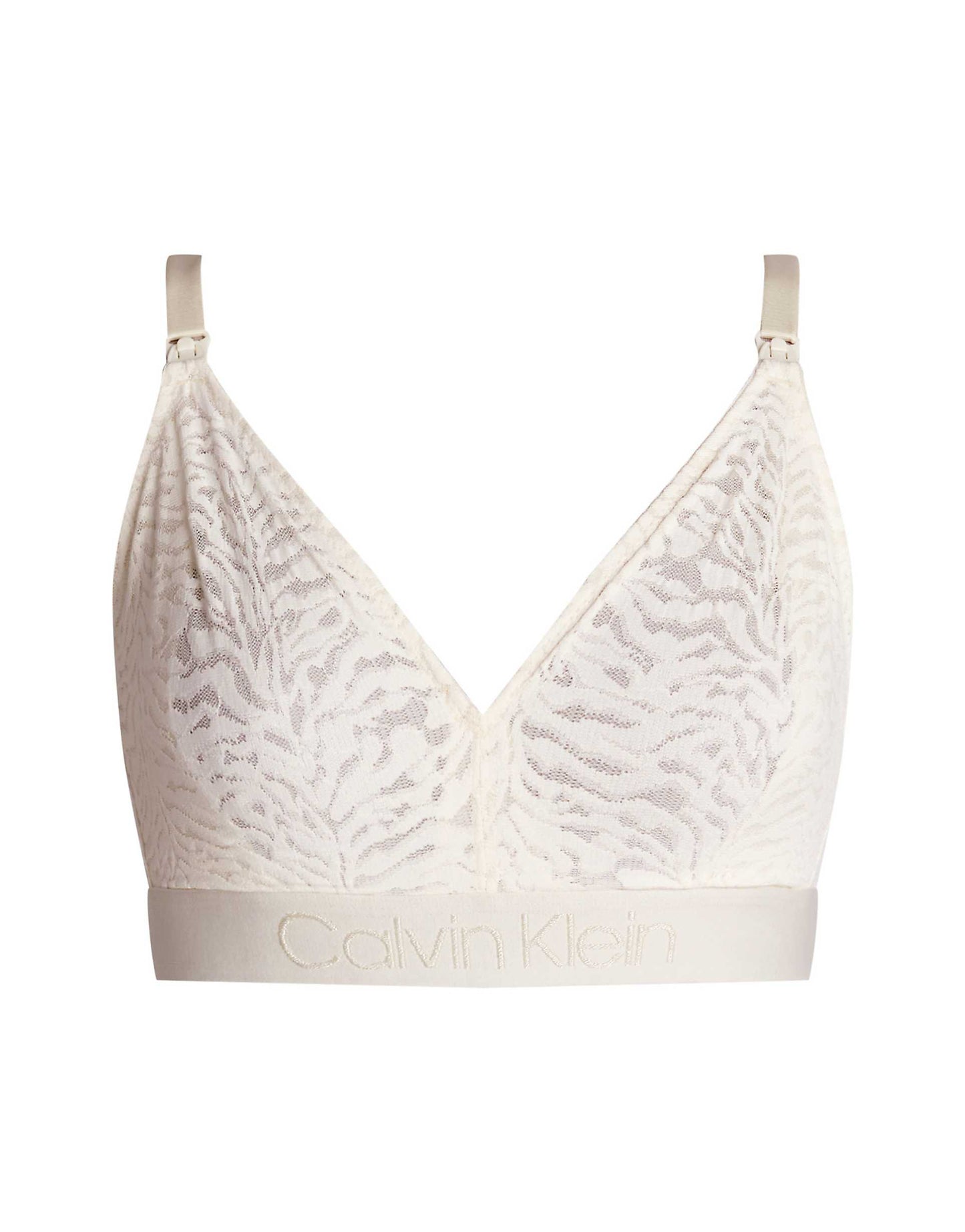 Maternity Intrinsic Ck Logo Unlined Triangle Plunge Patterned Bralette
