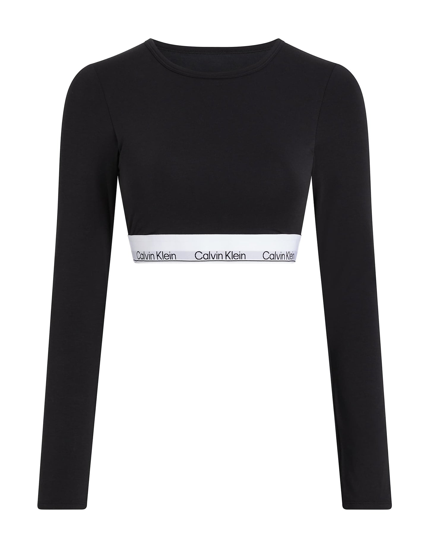 Modern Cotton Lightly Lined Long Sleeve Crop Top With Logo Taping