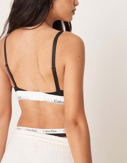 Modern Cotton Lightly Lined Scoop Logo Tape Bralette