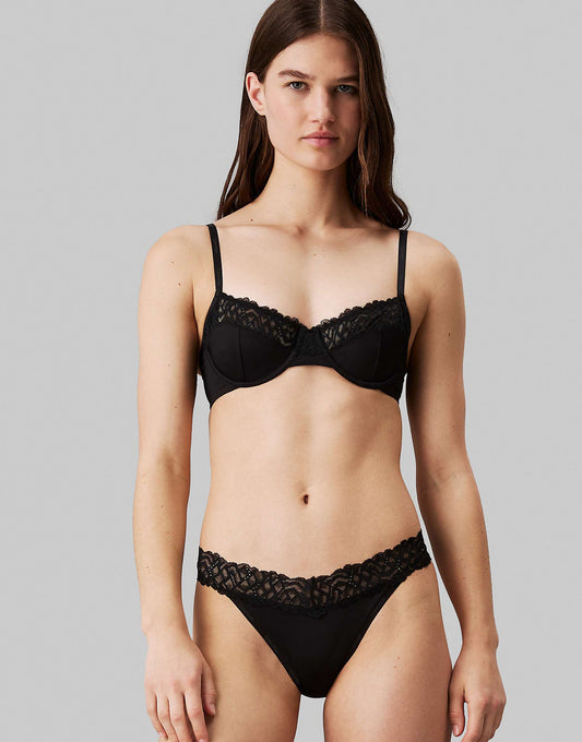 Attraction Lace Detail Demi Underwire Bra