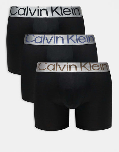 Steel 3 Pack Boxer Brief With Silver Waistbands