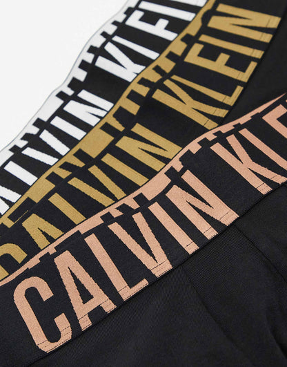 Intense Power 3 Pack Trunk With Coloured Logo Waistband