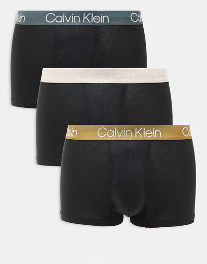 Modern Structure 3 Pack Trunk With Coloured Waistband