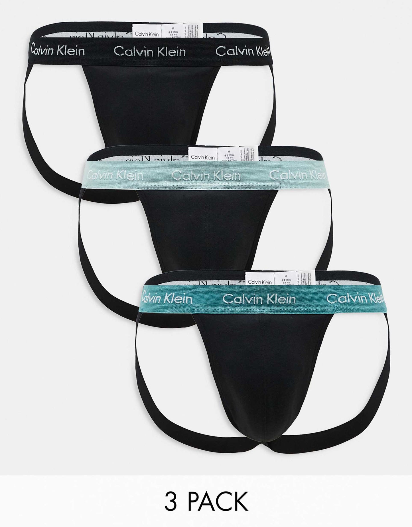 Cotton Stretch 3 Pack Jock Strap With Coloured Waistband