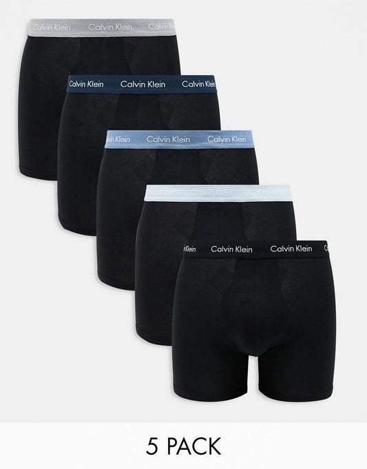 Cotton Stretch 5 Pack Boxer Brief With Coloured Waistbands