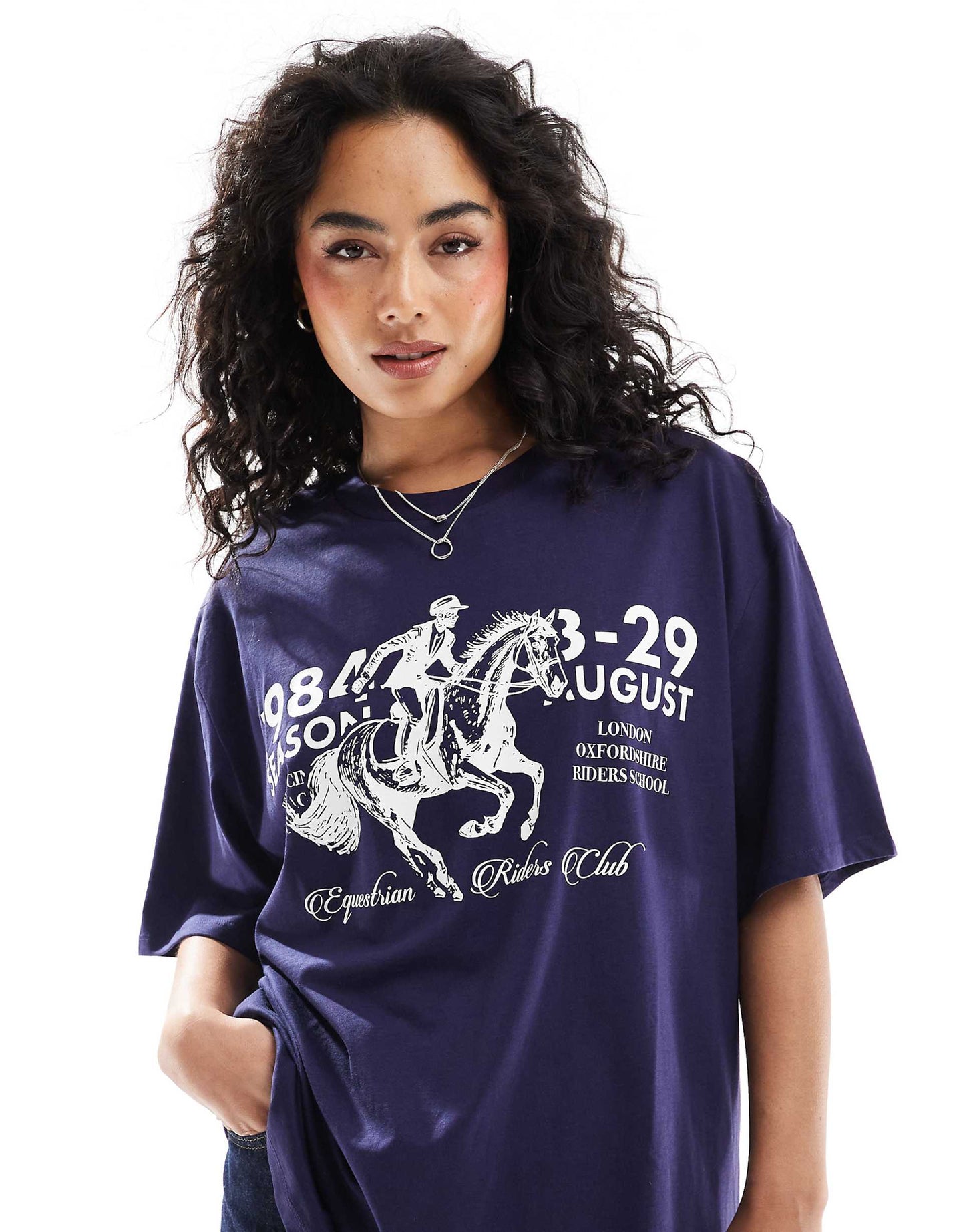 Oversized T-Shirt With Horse Graphic