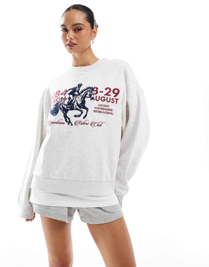 Oversized Sweat With Horse Graphic