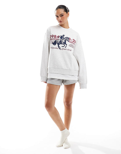 Oversized Sweat With Horse Graphic