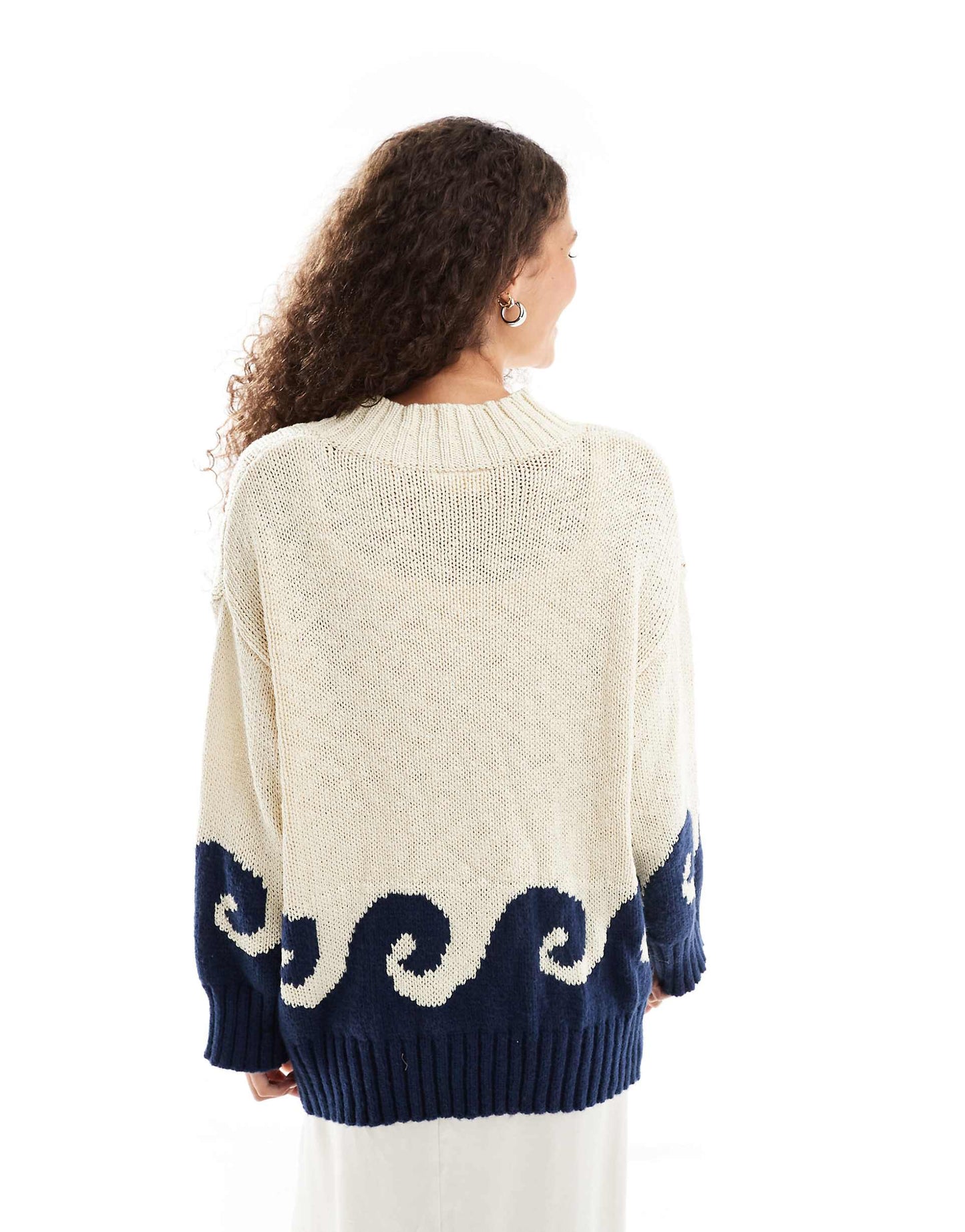 Ace Of Something Dolphin Intarsia Oversized Jumper