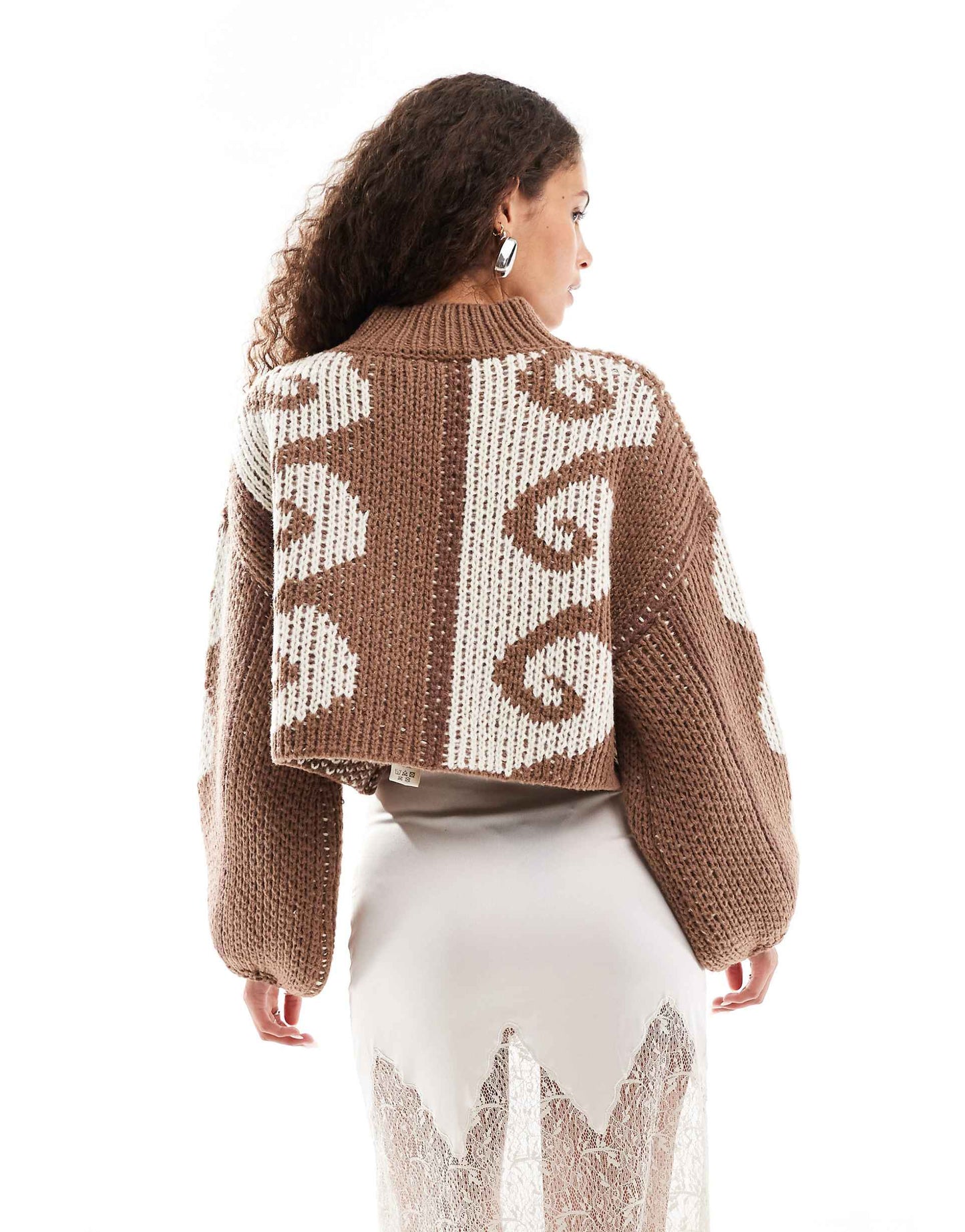 Arizona Wave Intarsia Cropped Knit Jumper