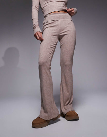 Petite Mix & Match Rib Fold Over Trouser